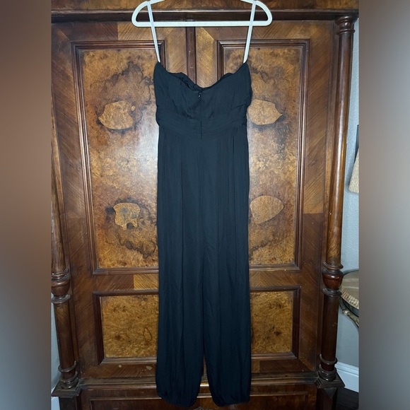 EUC Shoshanna- 100% Silk Elegant Black Strapless Jumpsuit. Size 4 - Picture 2 of 8